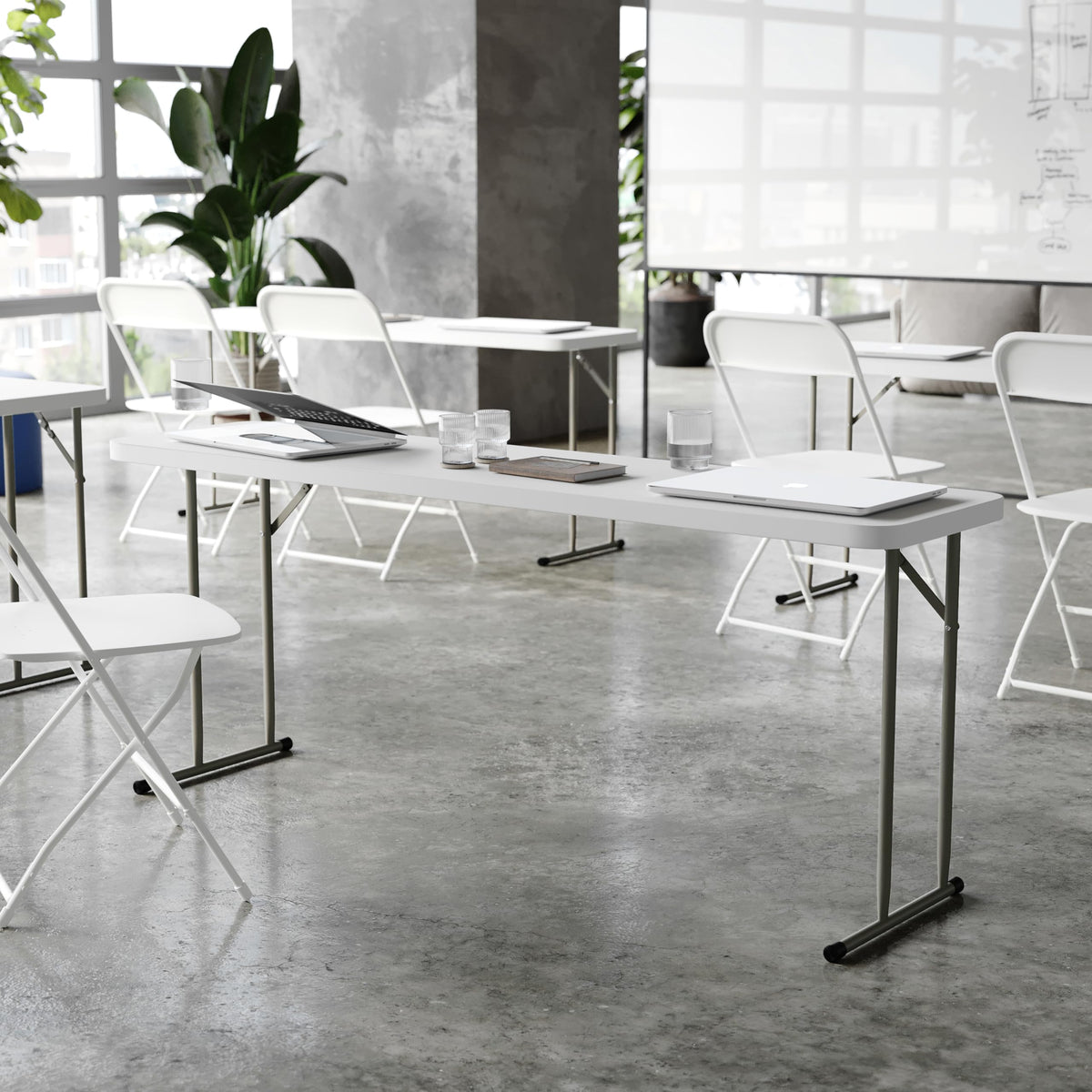 6 ft Plastic Folding Training Table F410