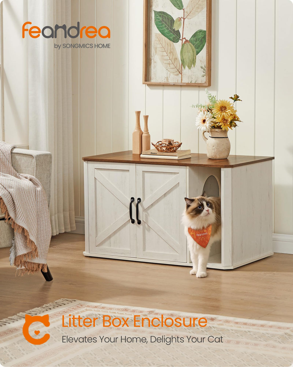 Modern Cat Litter Box Enclosure J13937
