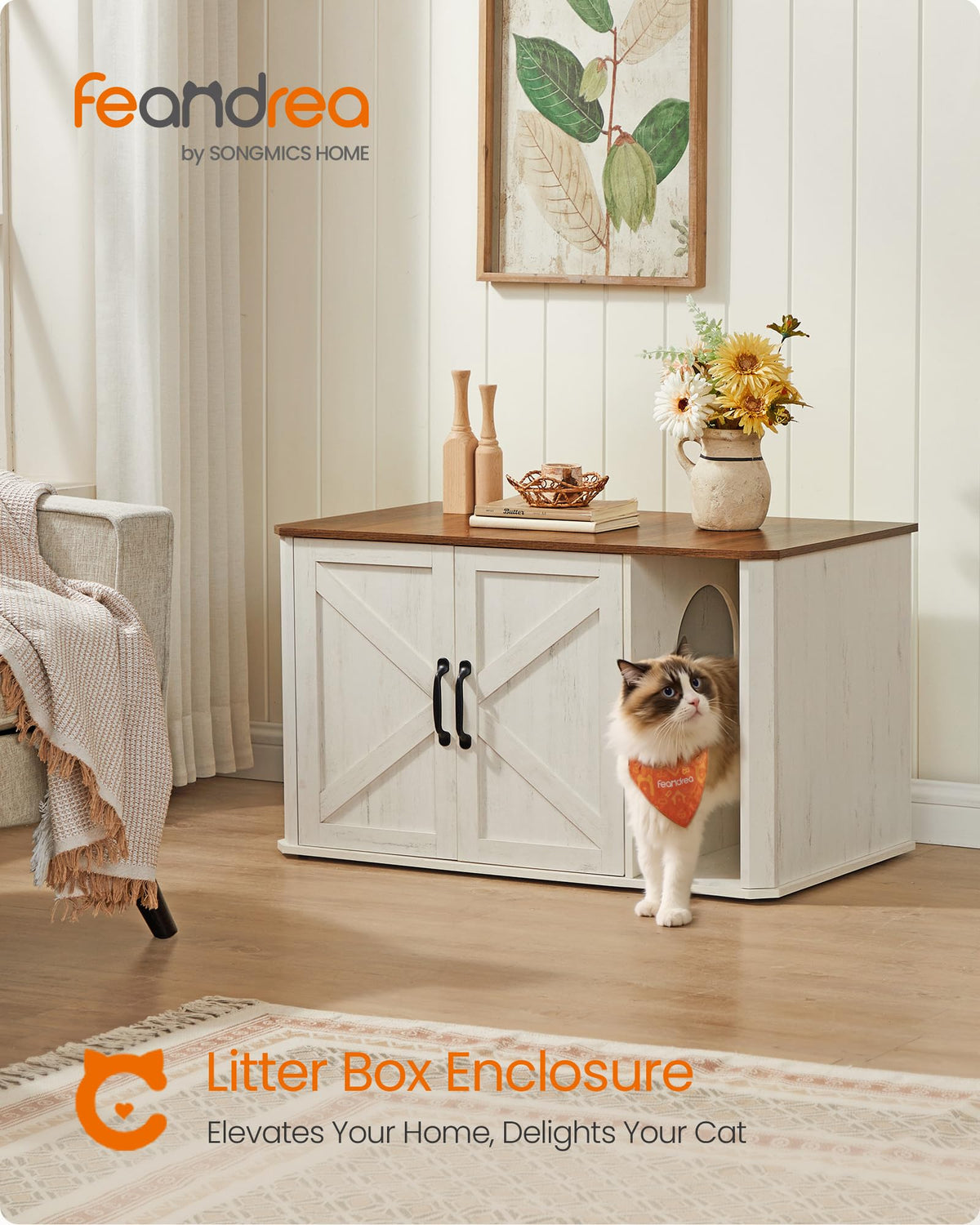 Modern Cat Litter Box Enclosure J13937