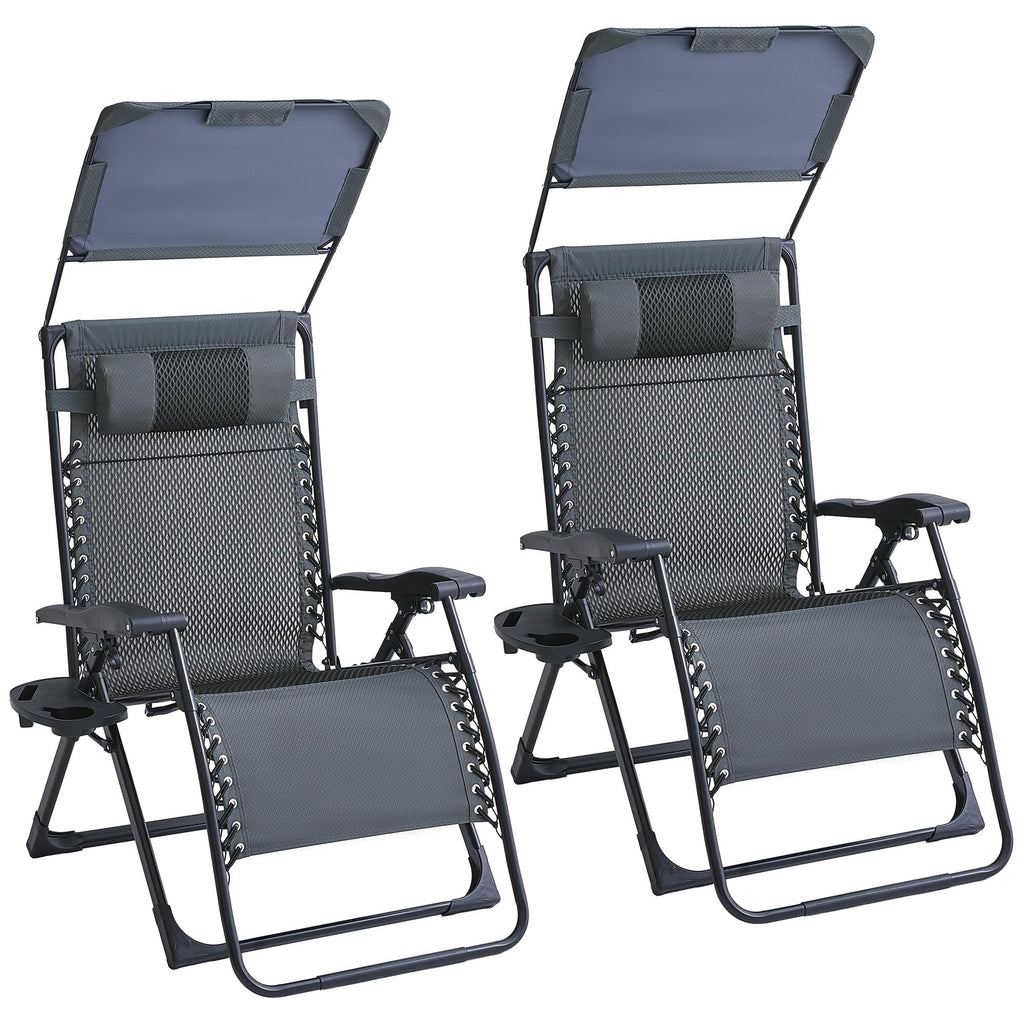 2 Pack Zero Gravity Chairs with Canopy U114410