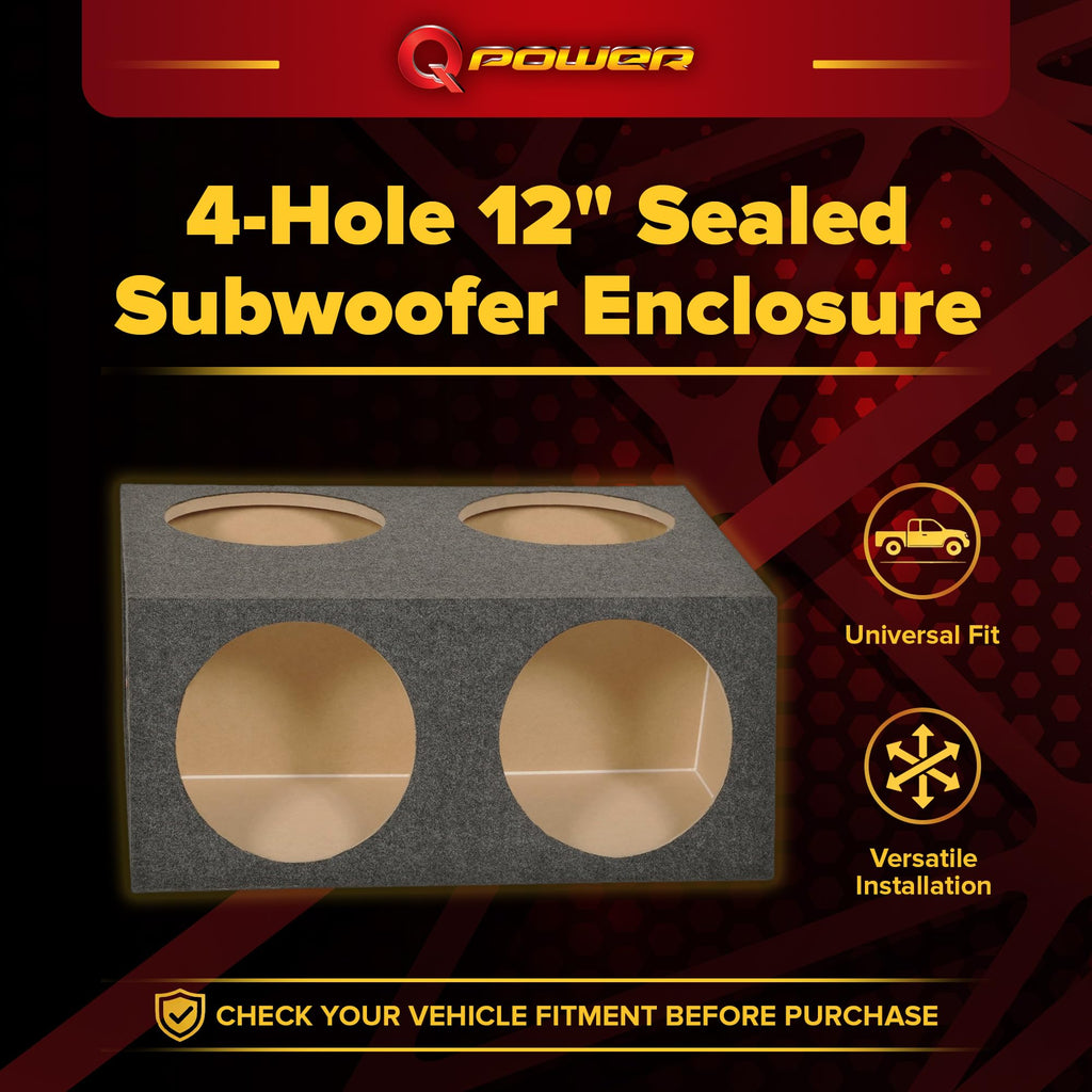 12 Inch 4 Hole Sealed Divided Speaker Box Subwoofer Enclosure F793