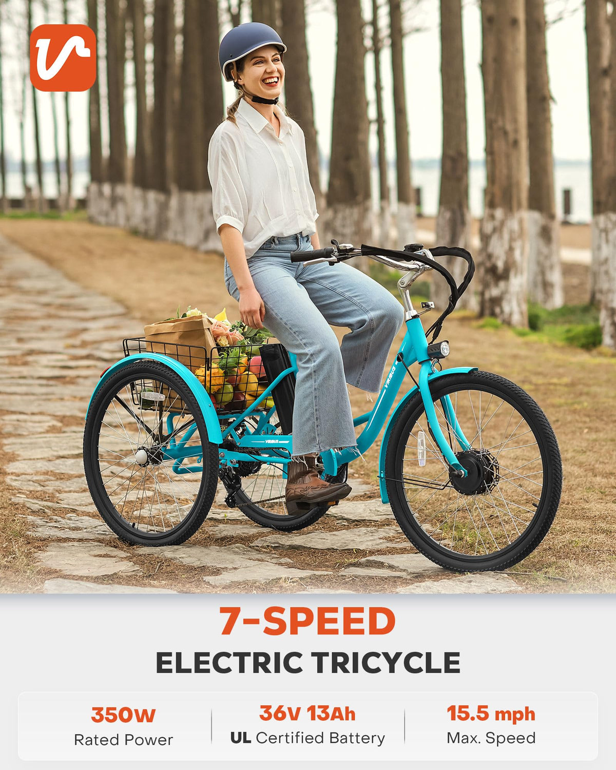 26 in 7 Speed Electric Trike with 36V 13Ah Battery A939959