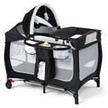 4 in 1 Portable Pack and Play Bassinet, Black B765168