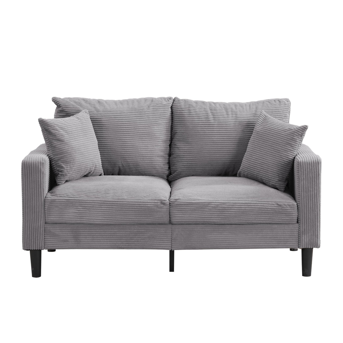 Light Gray Corduroy Loveseat Sofa W377