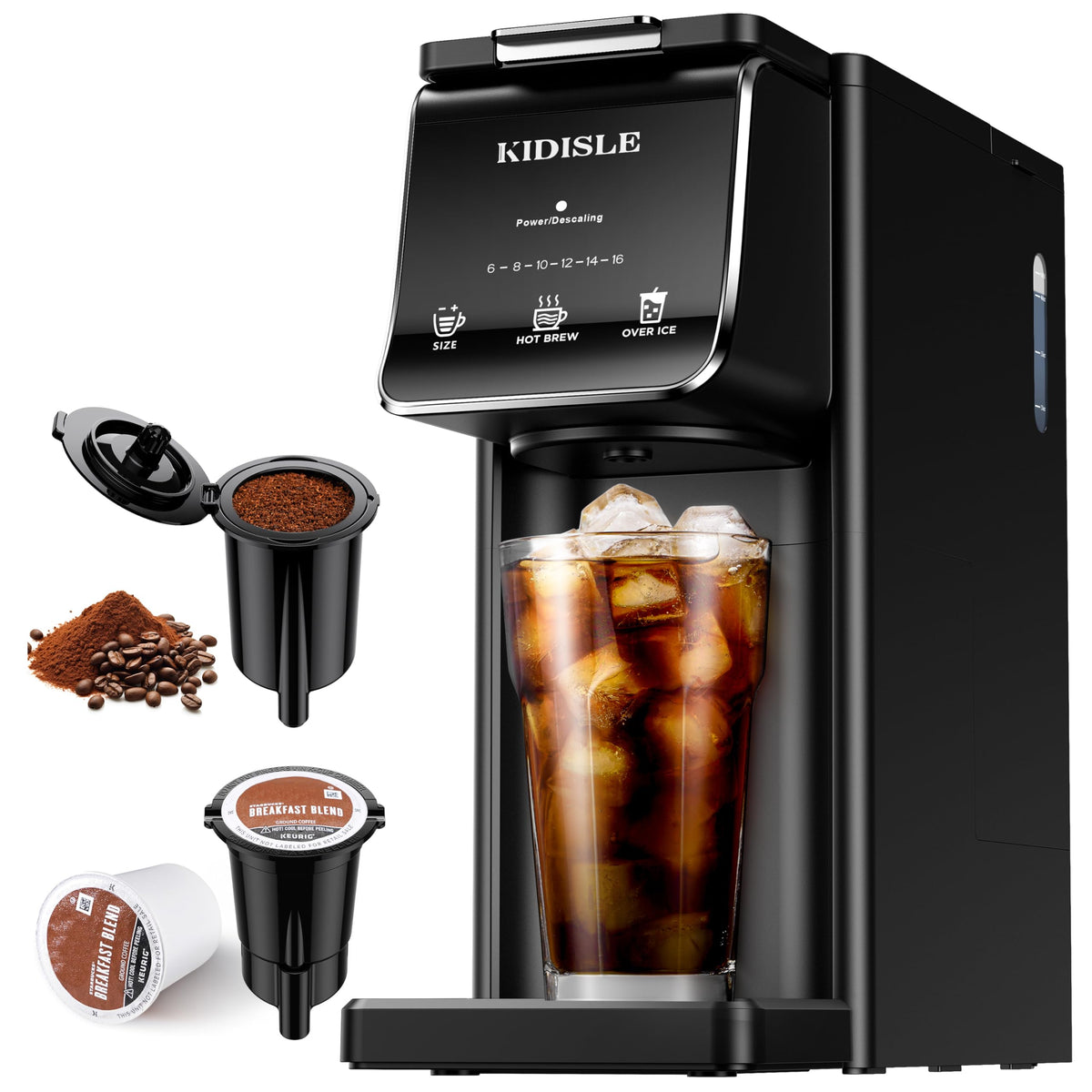 Black Single Serve Coffee Maker with 40oz Water Tank J97941