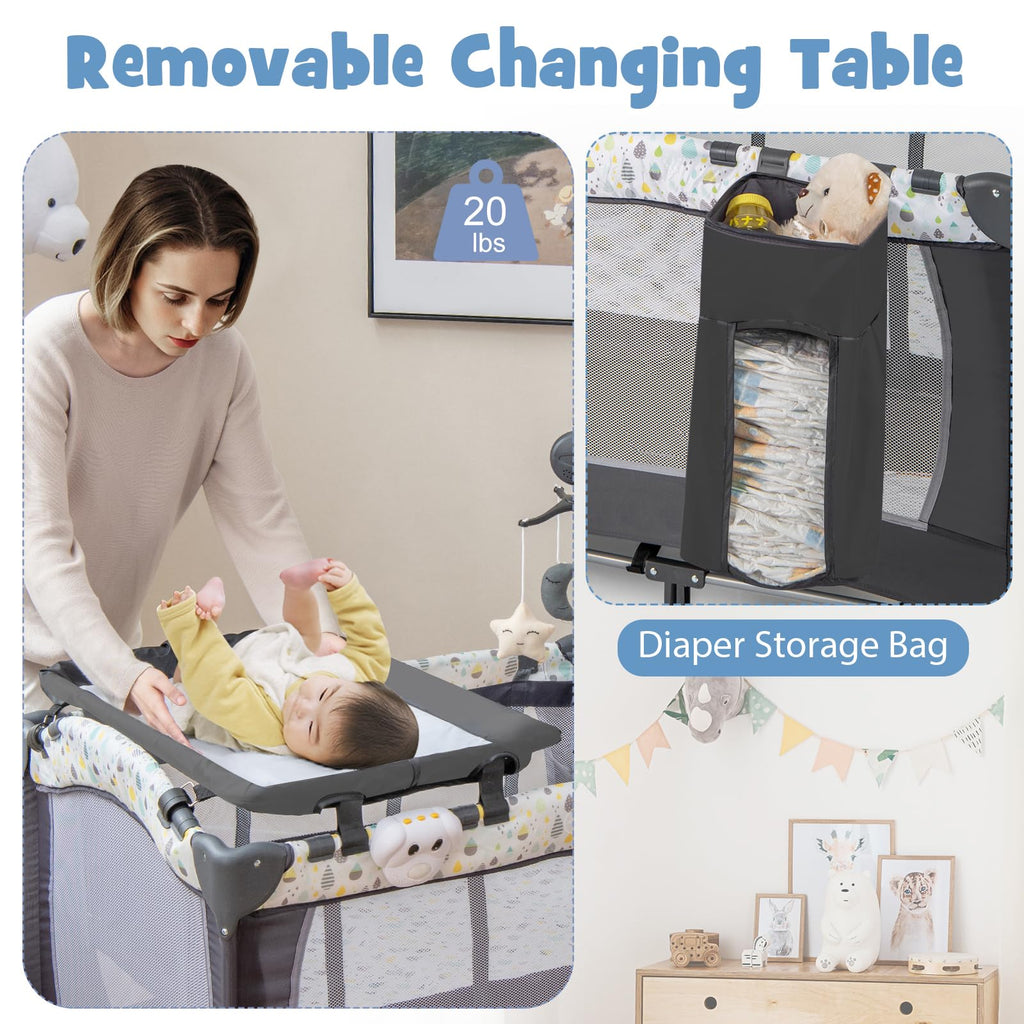 Portable Baby Playard with Bassinet and Changing Table Z1758