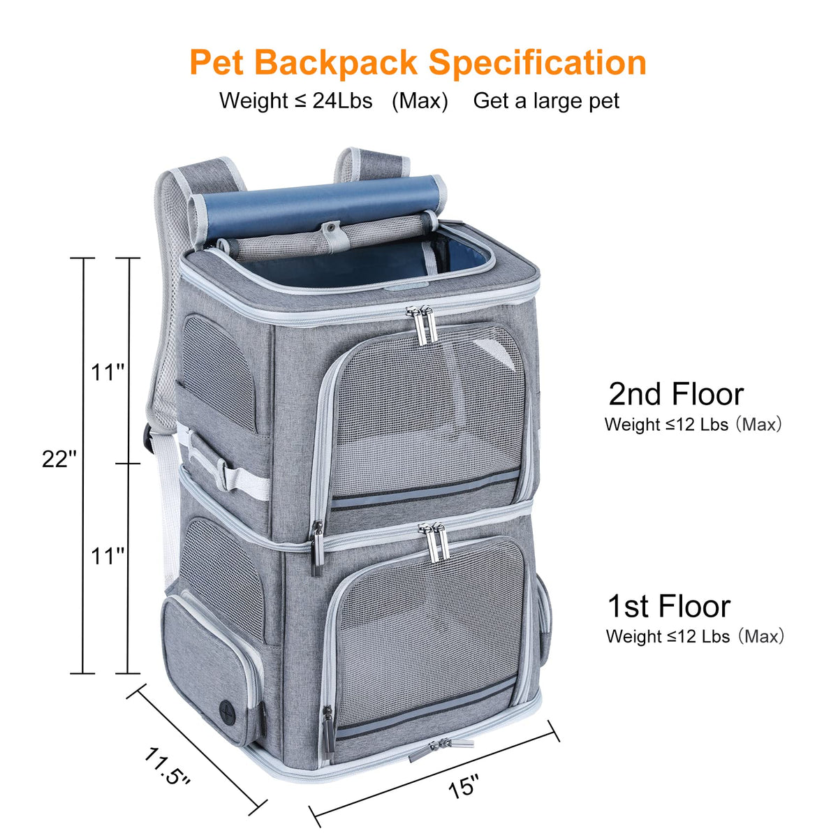 Double Compartment Pet Carrier Backpack H260263