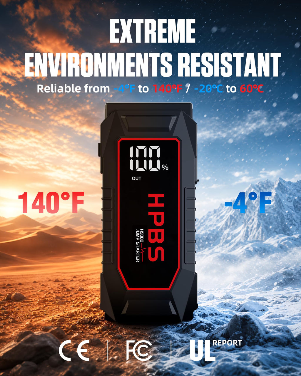 5000A Peak 12V Portable Jump Starter with 3.0" LCD Display T2543