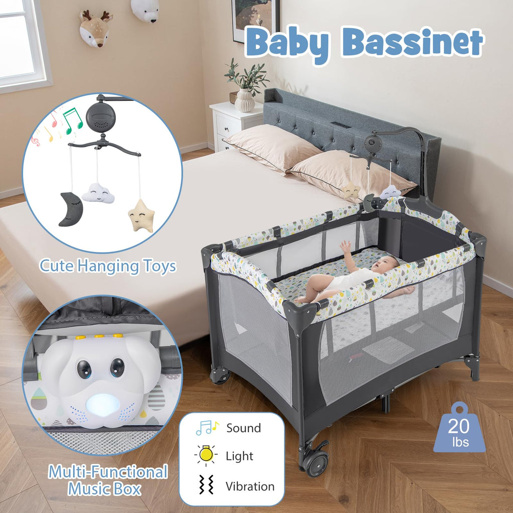 Portable Baby Playard with Bassinet and Changing Table Z1758
