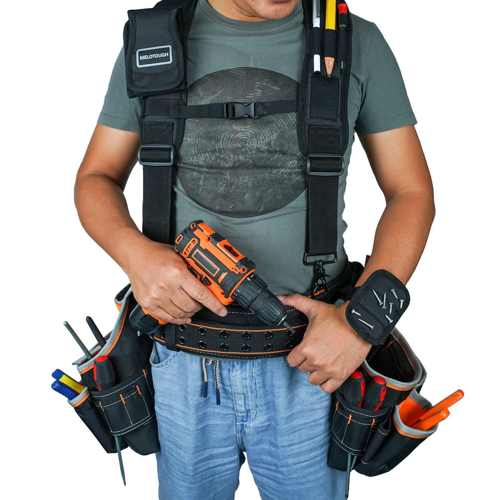 Magnetic Tool Belt Suspenders with Magnetic Wristband D2434
