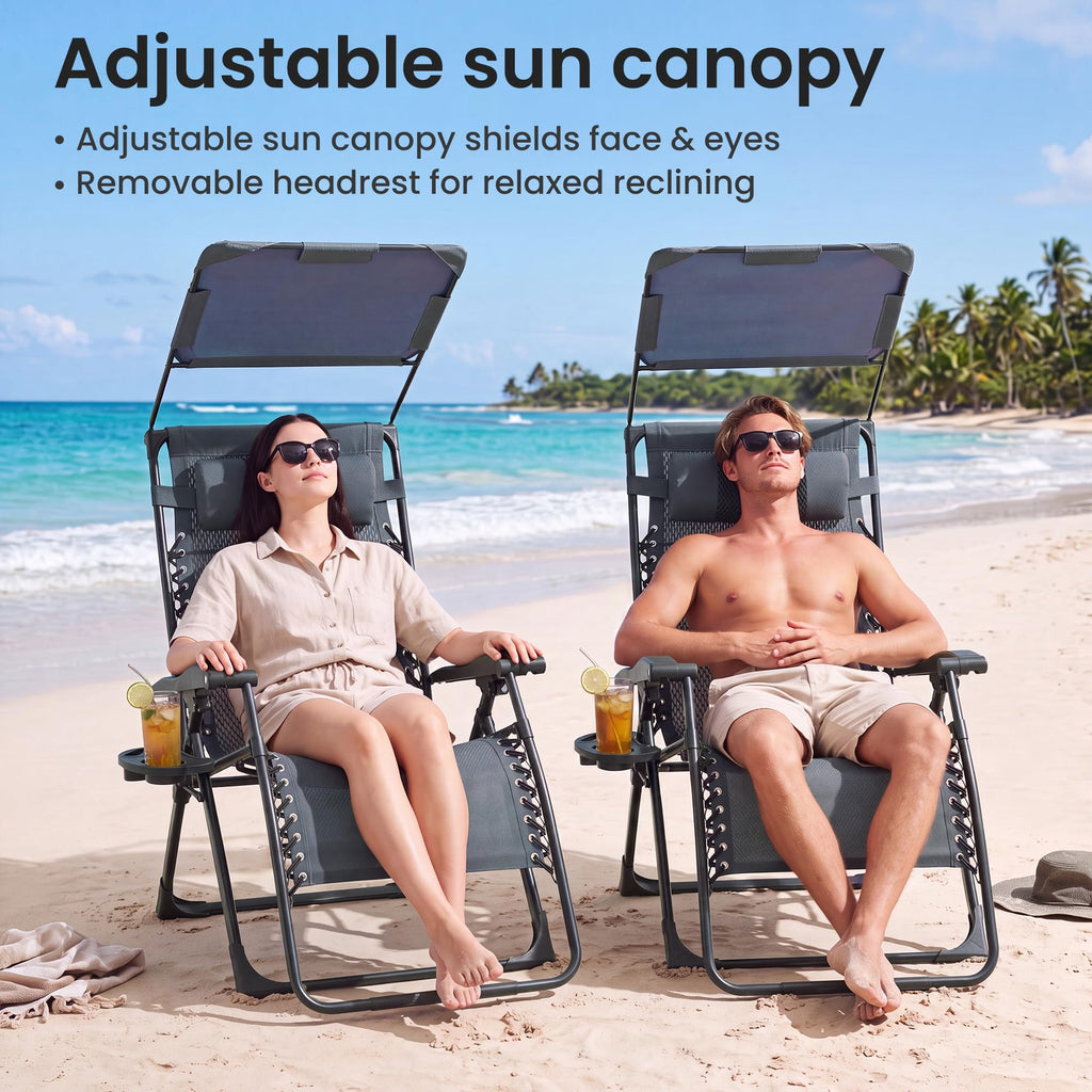 2 Pack Zero Gravity Chairs with Canopy U114410