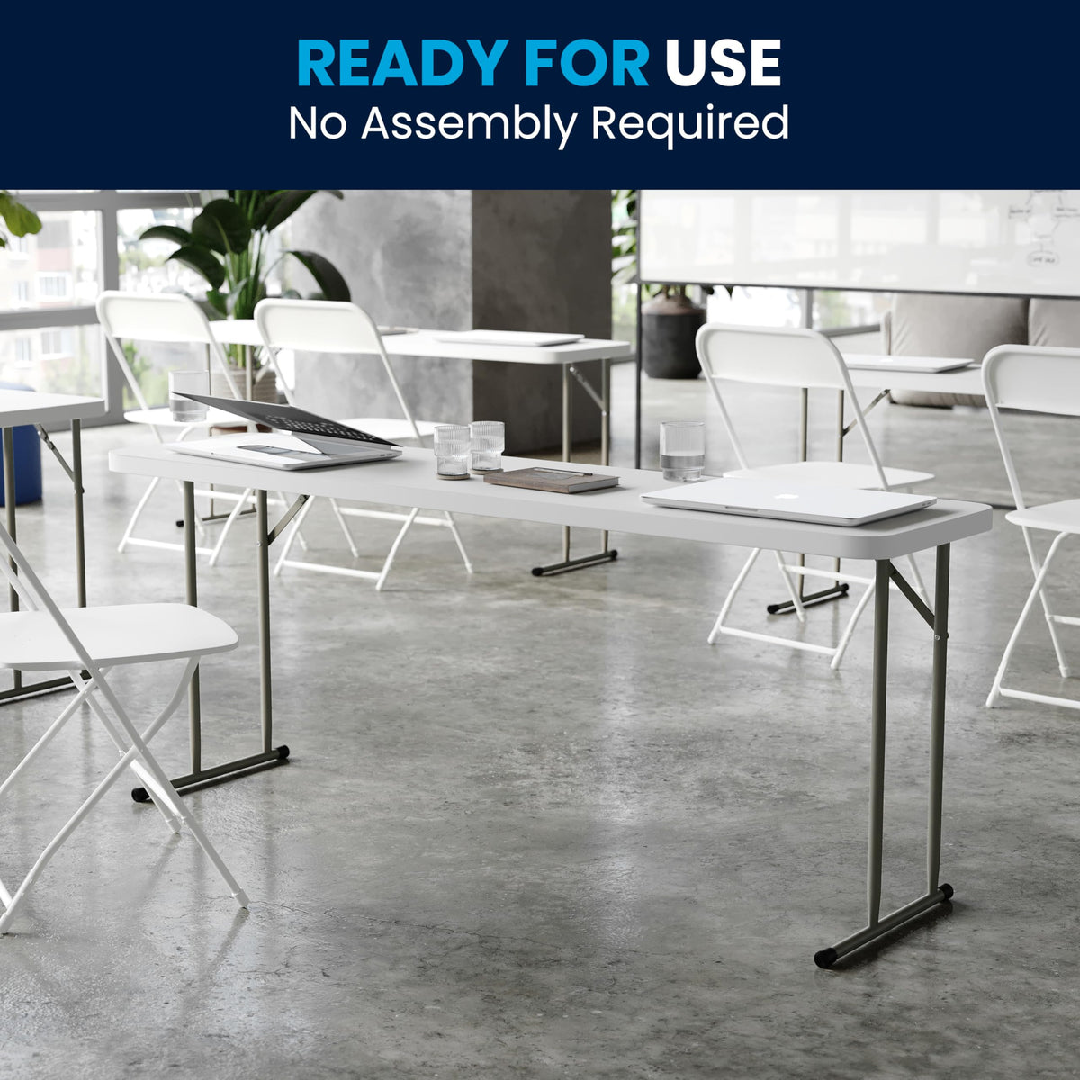 6 ft Plastic Folding Training Table F410