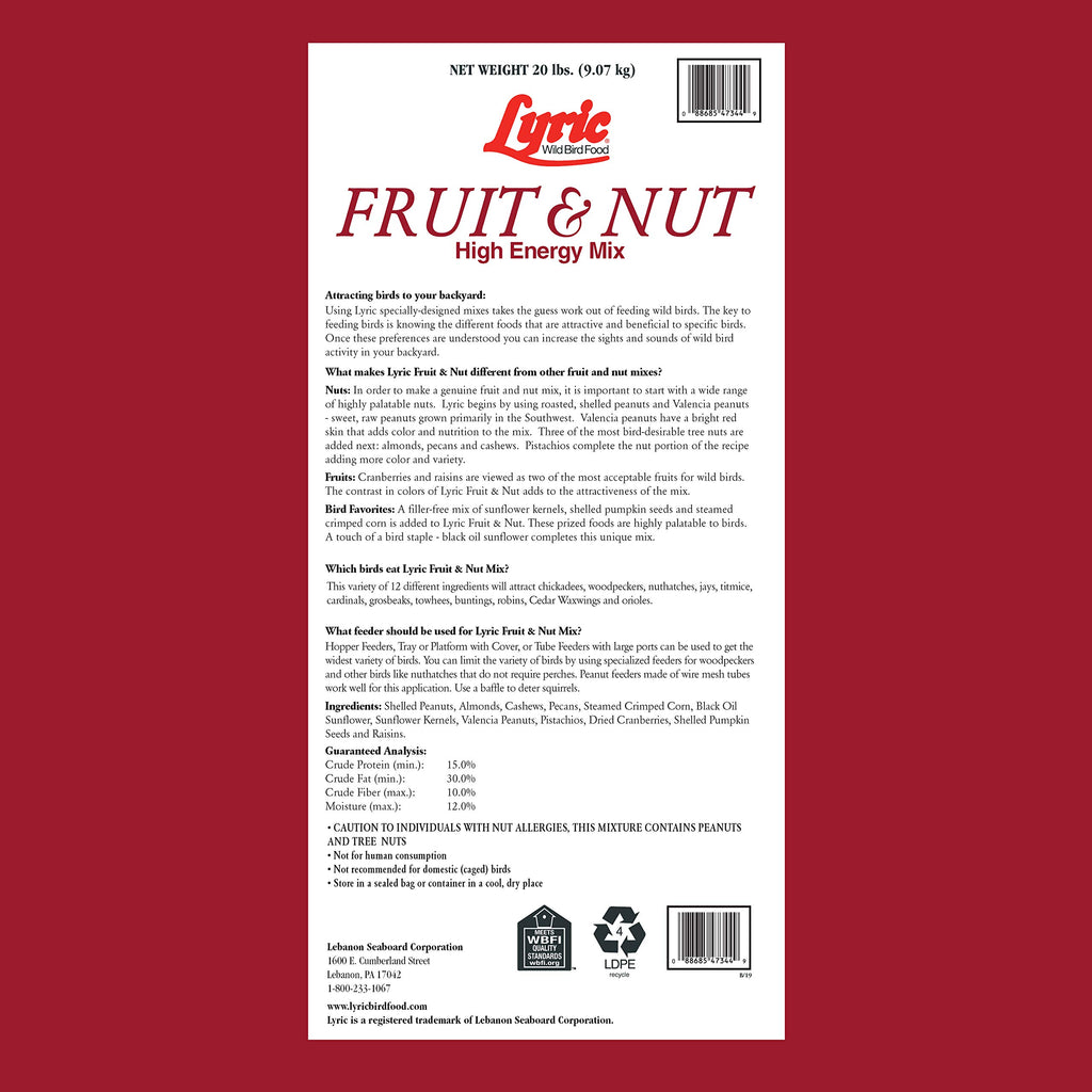 40 lb Fruit and Nut Wild Bird Seed Mix A86970