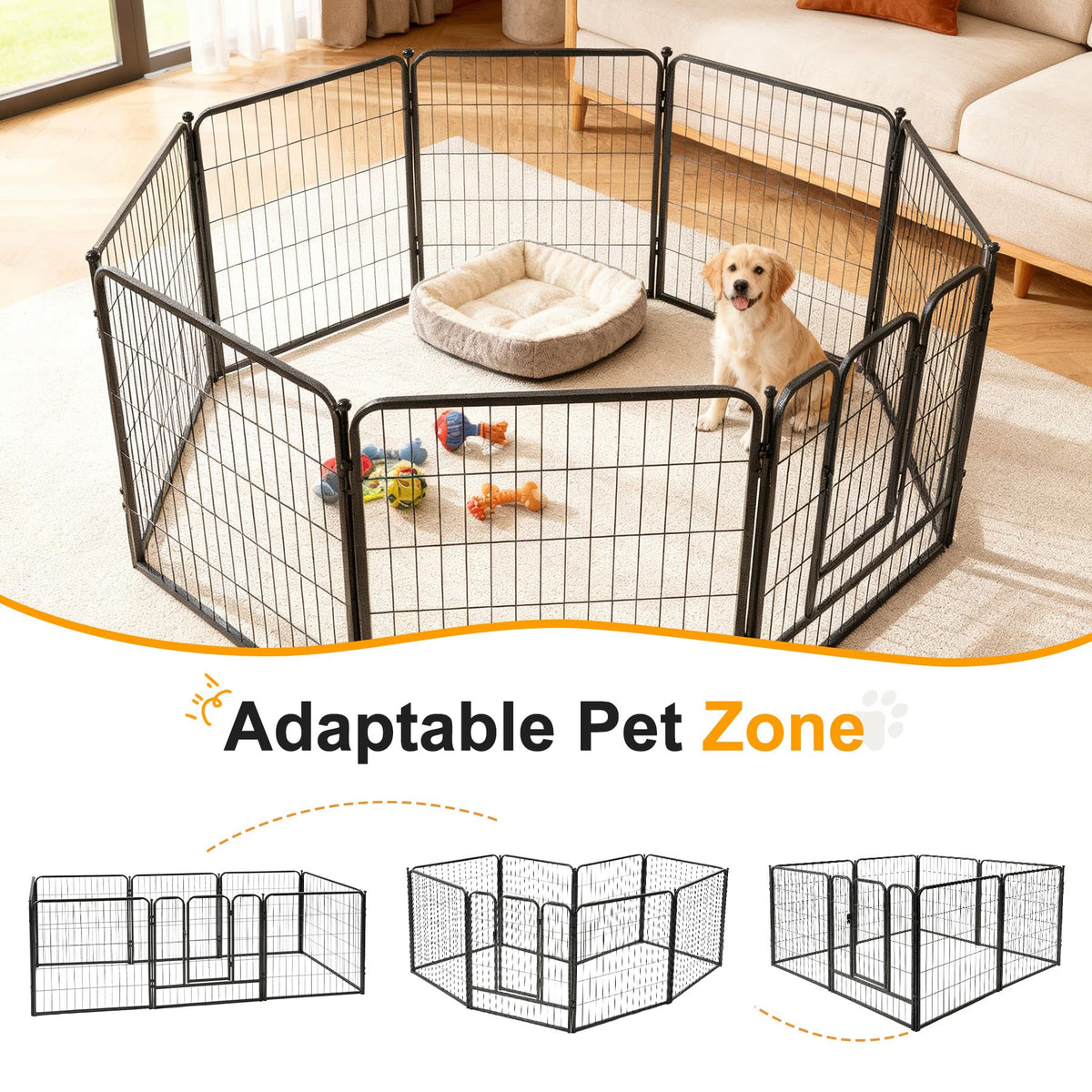 Heavy Duty 16 Panel Metal Pet Playpen G652