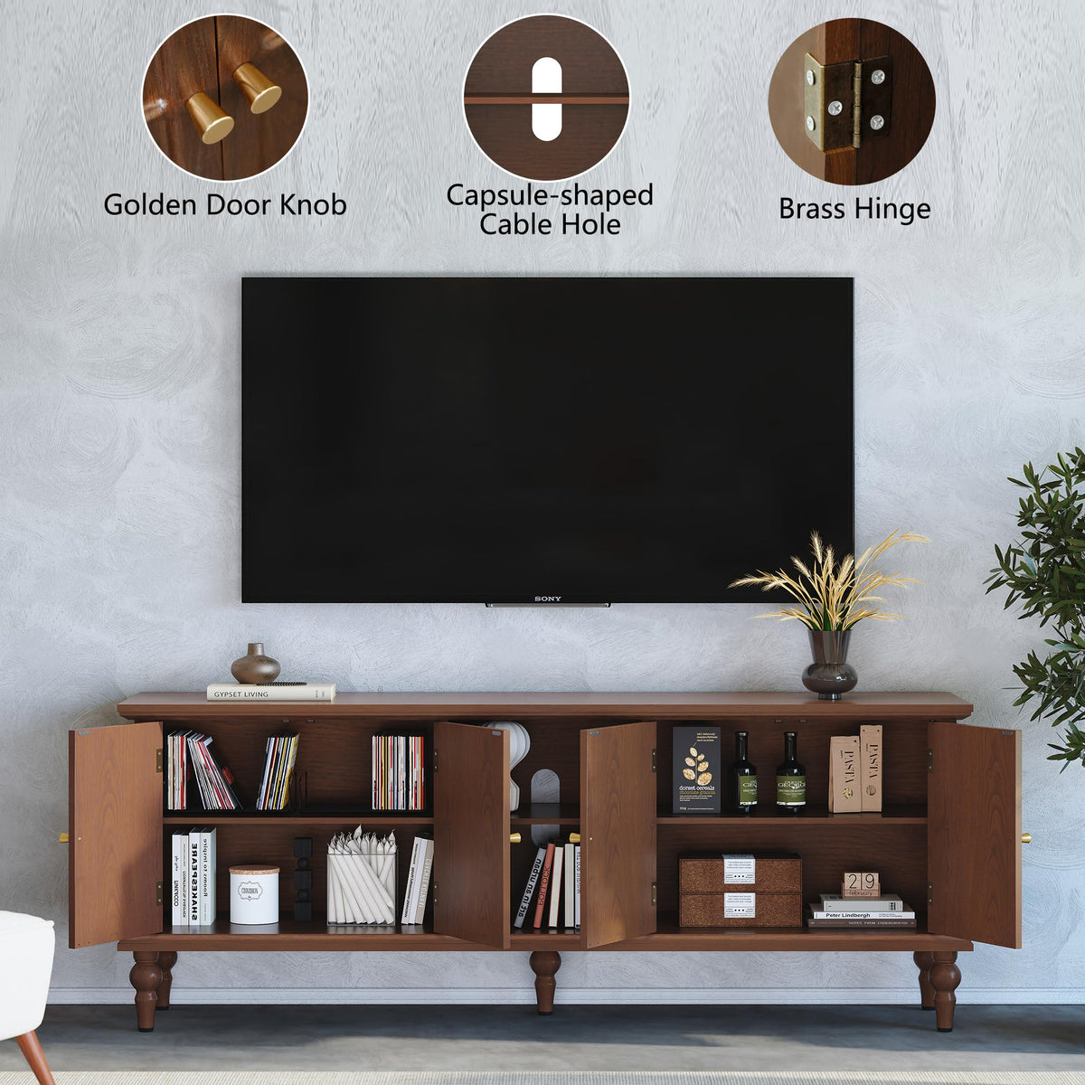 67" Mid Century Modern TV Stand Q613135