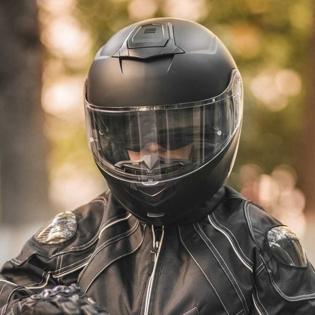 Matte Black Large Modular Full Face Motorcycle Helmet U633
