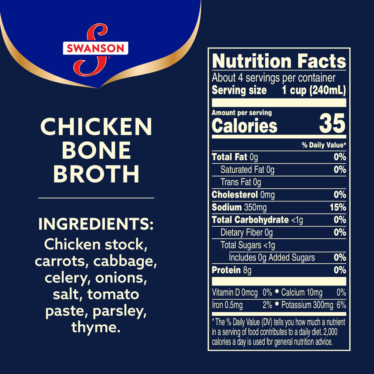 Chicken Bone Broth 32 oz Carton Pack of 2 I3886