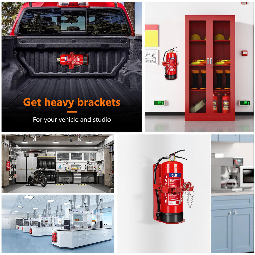 Heavy Duty Fire Extinguisher Brackets & Mounts Steel Red O67241