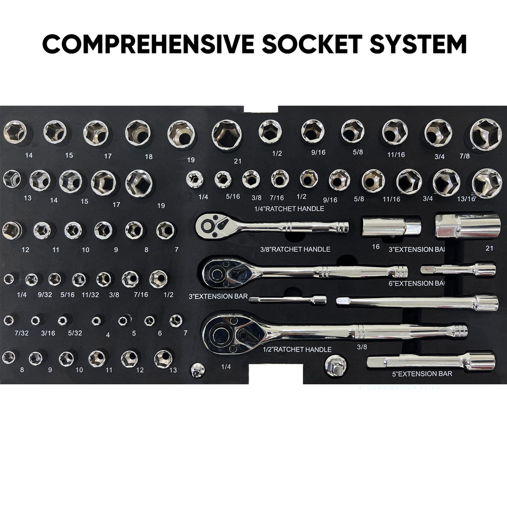 3-Drawer Steel Tool Chest with 439-Piece Mechanics Tool Set Z94600