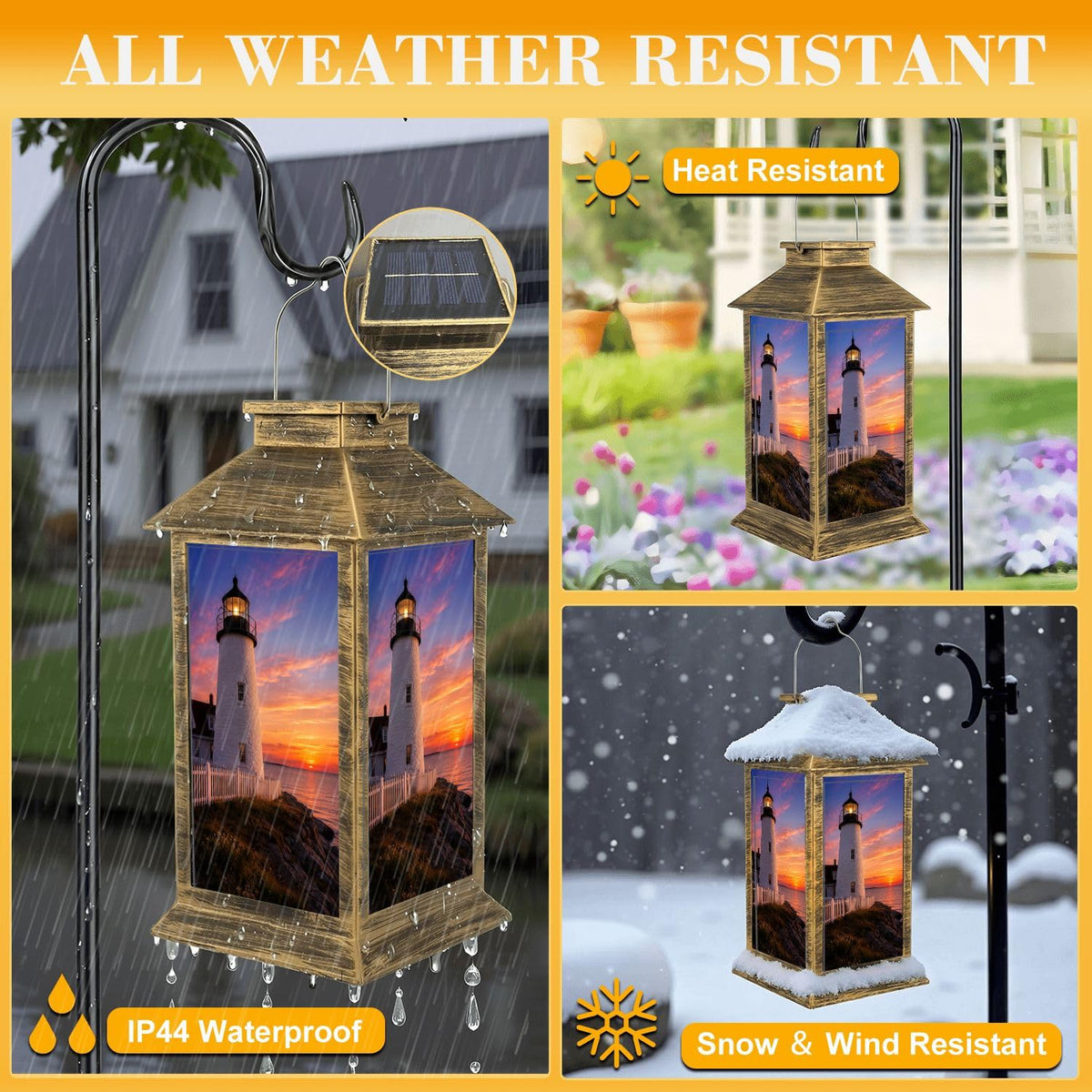 Solar Lantern Outdoor Waterproof LED Hanging Solar Lights U67710