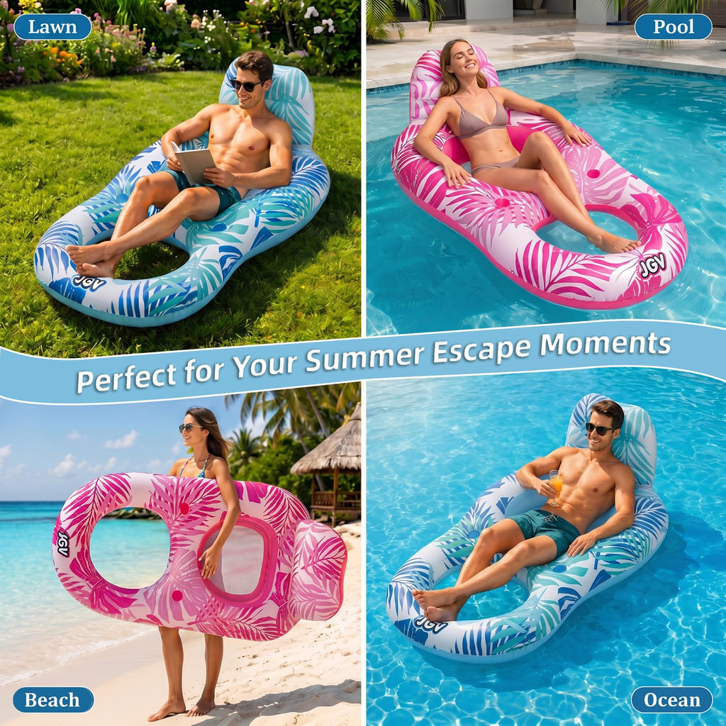 Inflatable Pool Float Chair with Drink Holder Q3097
