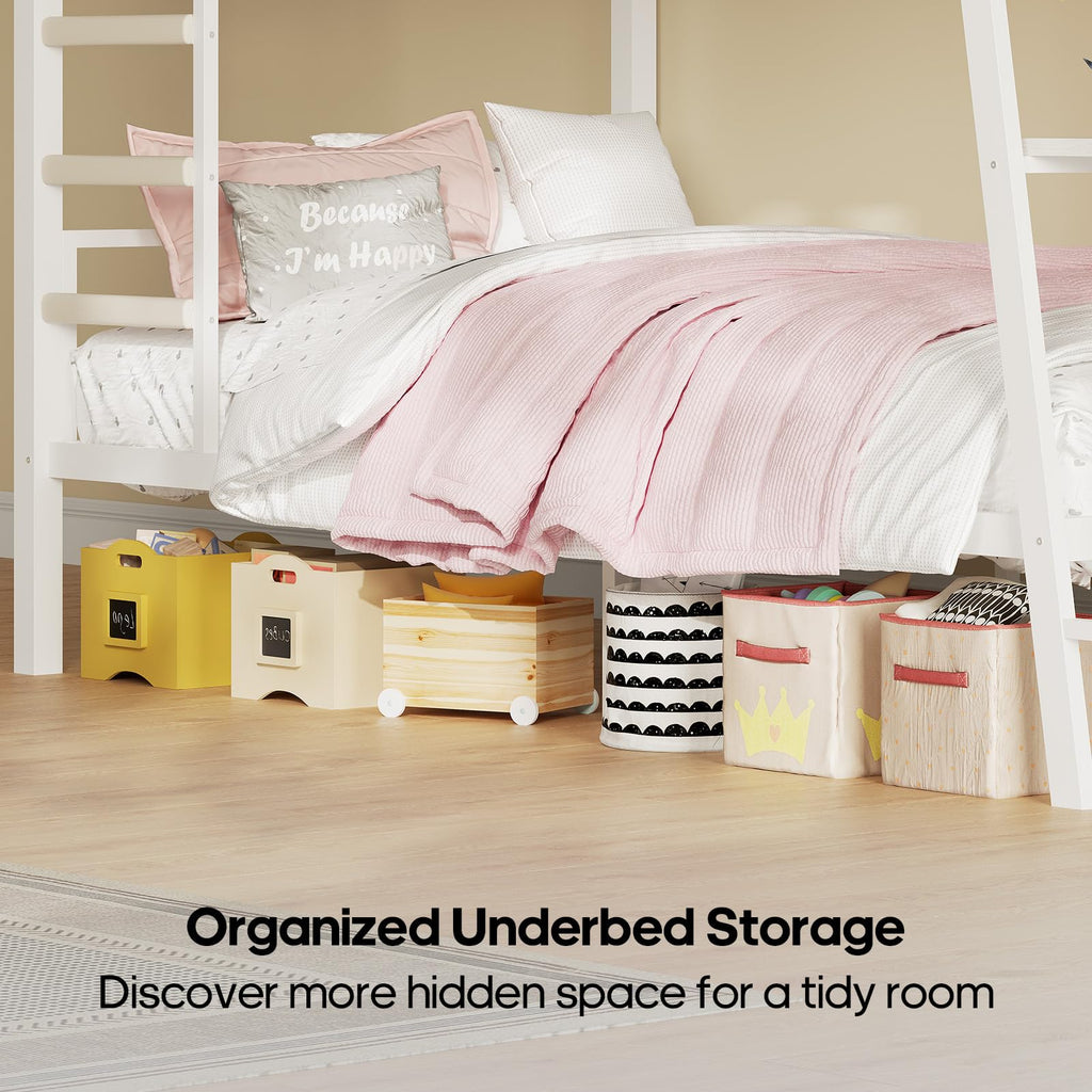Twin Over Twin Bunk Beds with Desk O2774