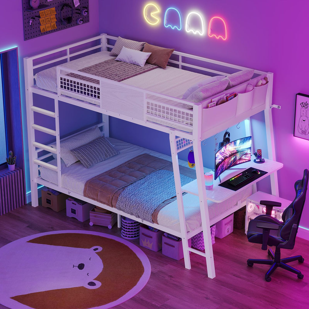 Twin Over Twin Bunk Beds with Desk O2774