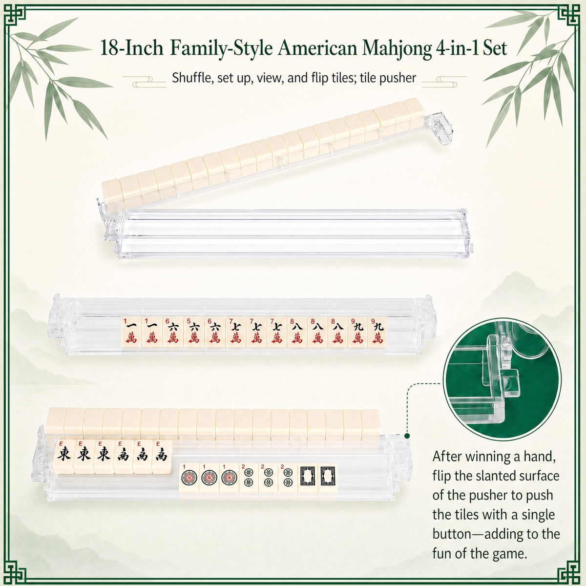 Cream 166 Acrylic Tiles American Mahjong Set A43738