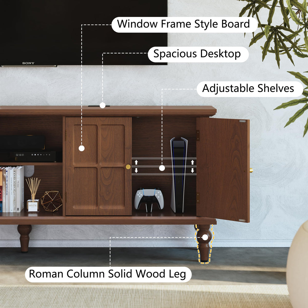 67" Mid Century Modern TV Stand Q613135