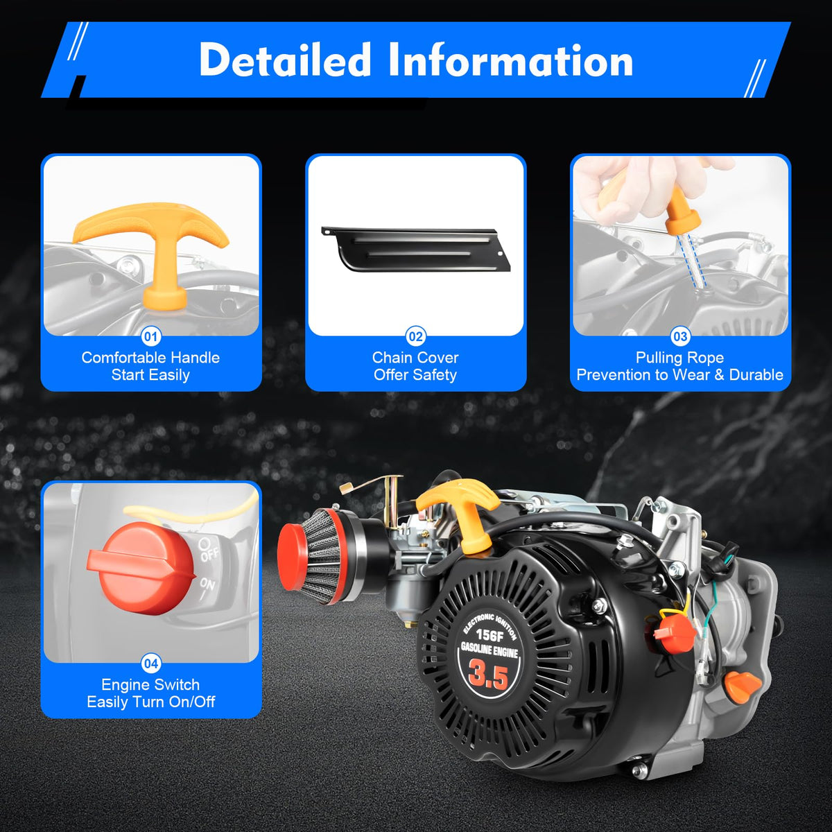 4-Stroke Gasoline Bicycle Engine Kit H6249