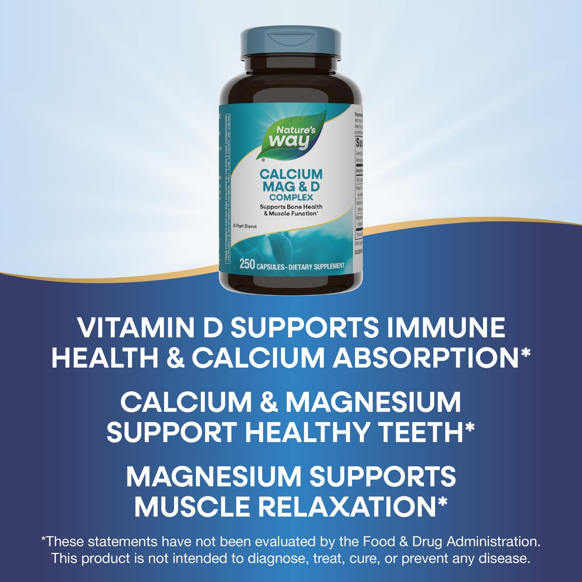 Calcium Magnesium & Vitamin D3 250 Capsules 2 Pack M676459