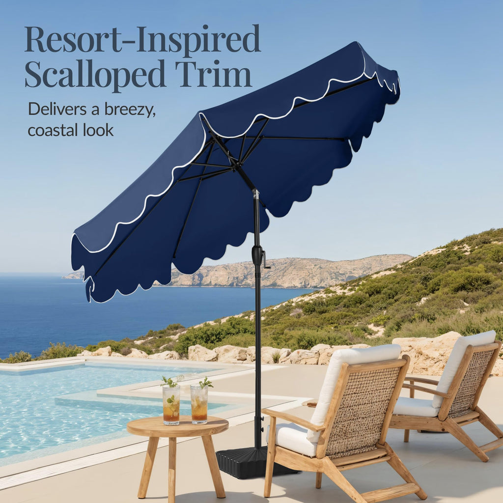 9ft Navy Patio Market Umbrella with Crank & Tilt V337