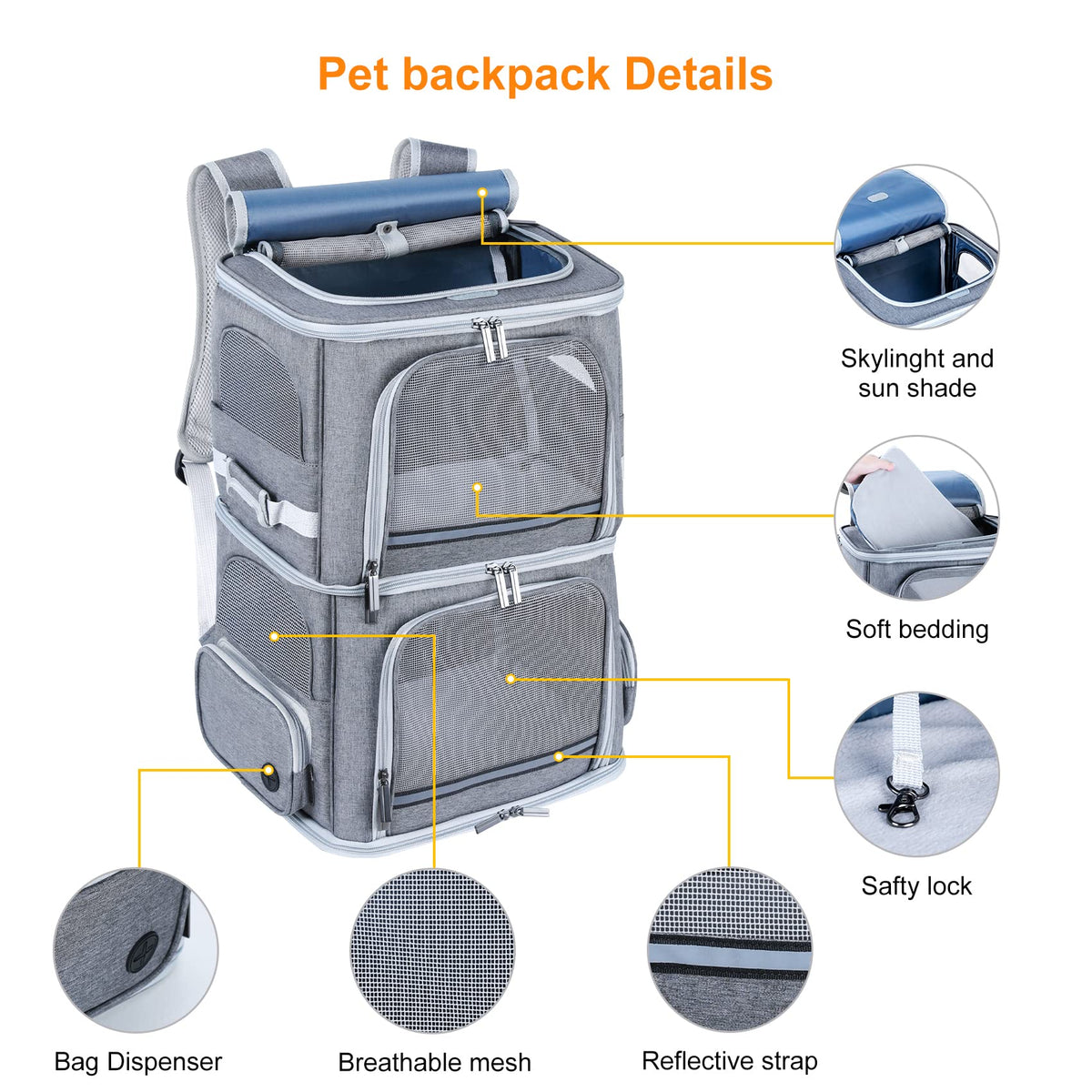 Double Compartment Pet Carrier Backpack H260263