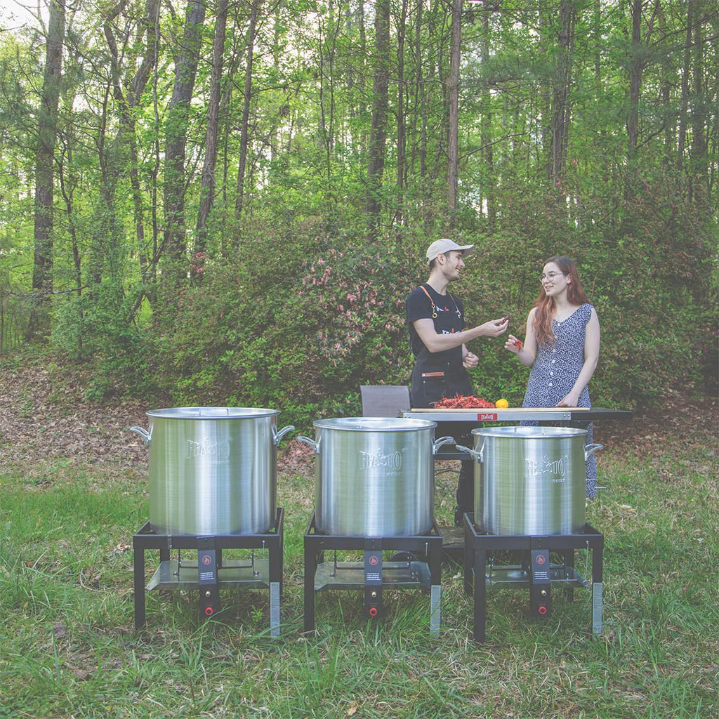 60QT Seafood Boil Pot with Basket and Burner O474