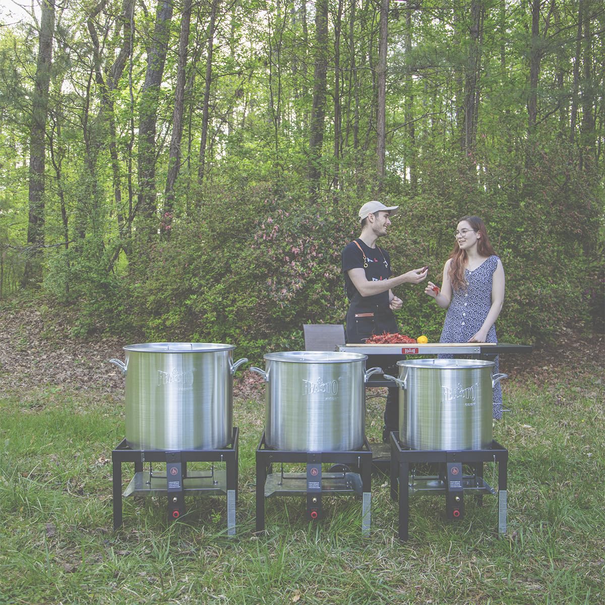 60QT Seafood Boil Pot with Basket and Burner O474