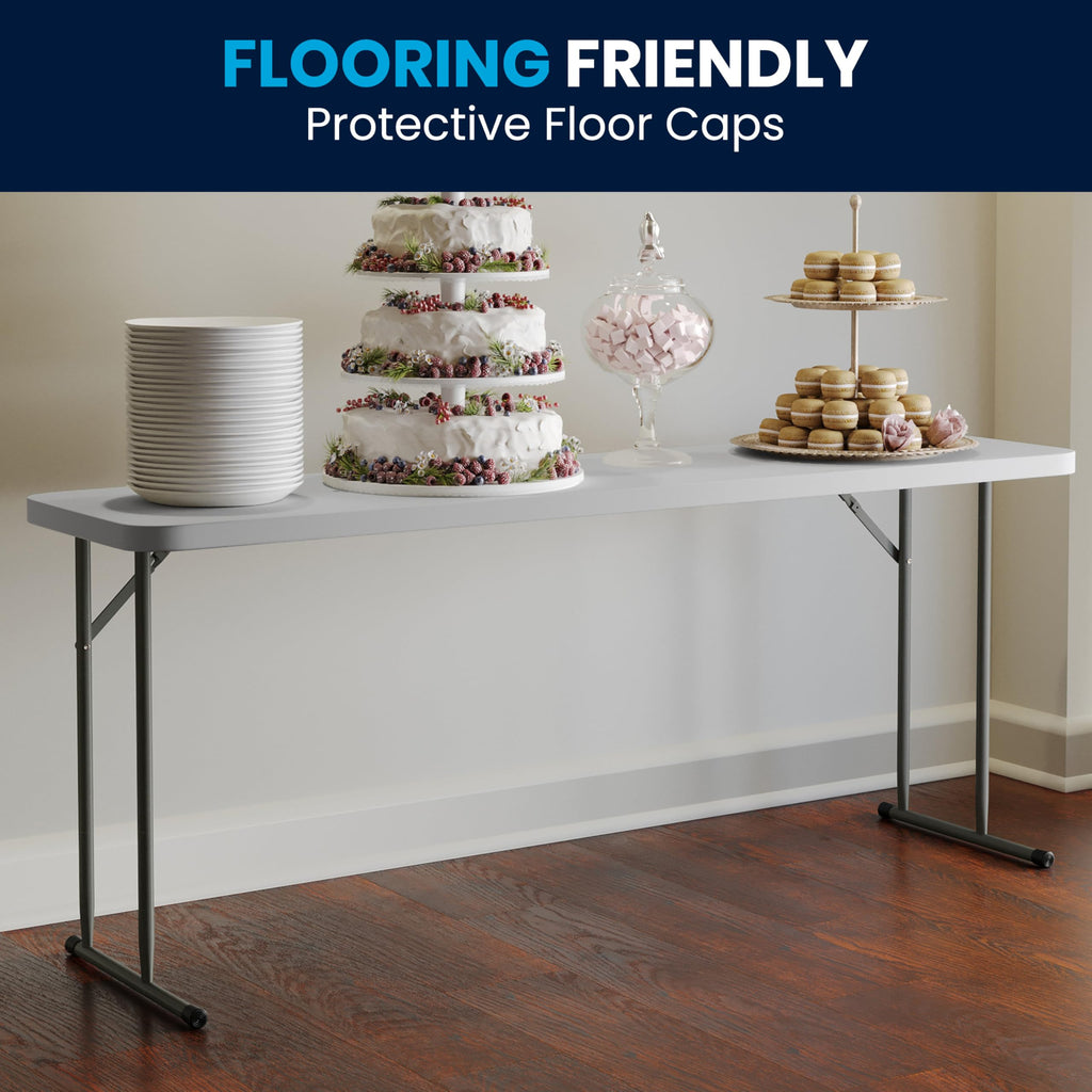6 ft Plastic Folding Training Table F410