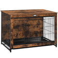 38.6" Wooden Dog Crate Furniture with Pull-Out Tray N373705