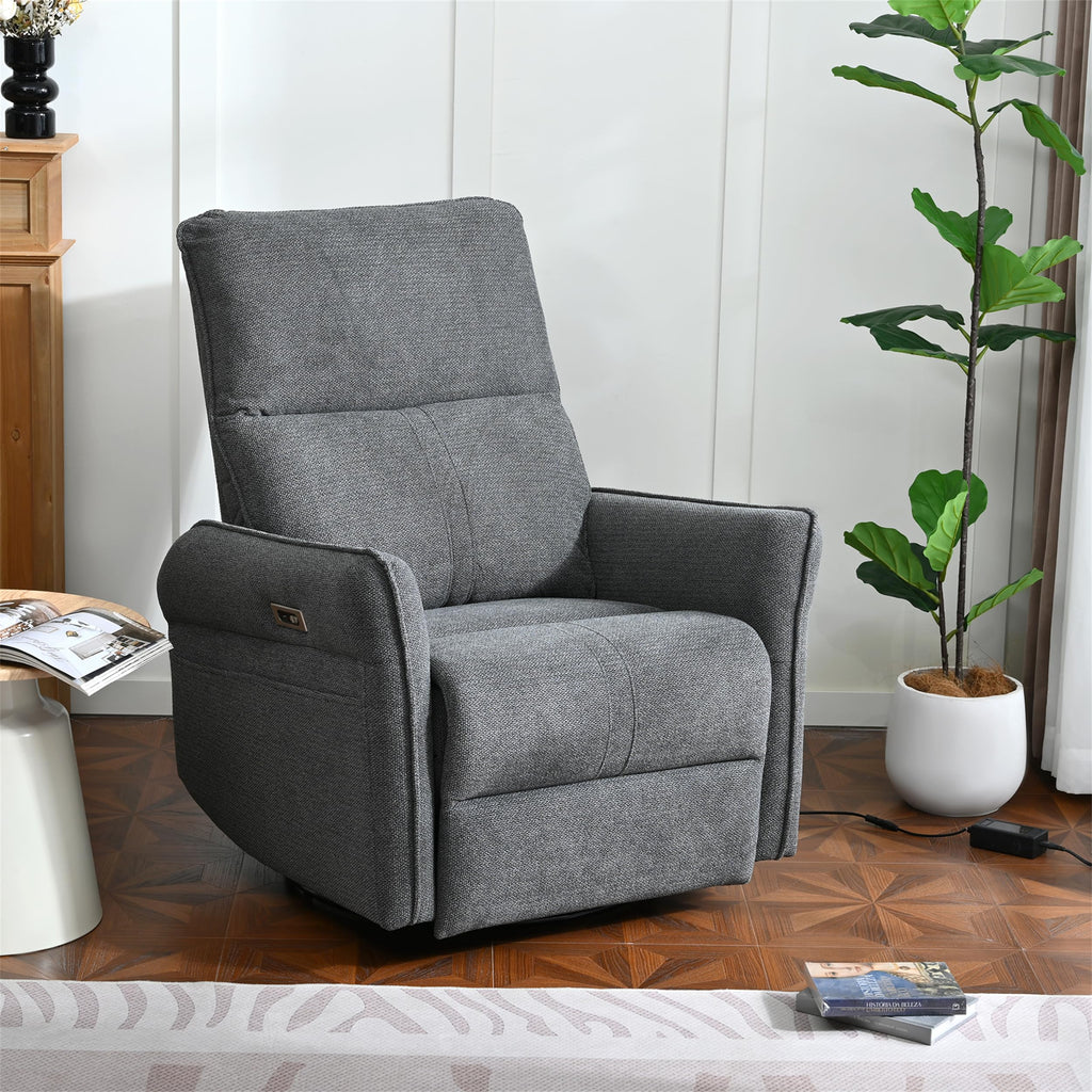 Power Swivel Rocker Recliner Chair Dark Gray G599