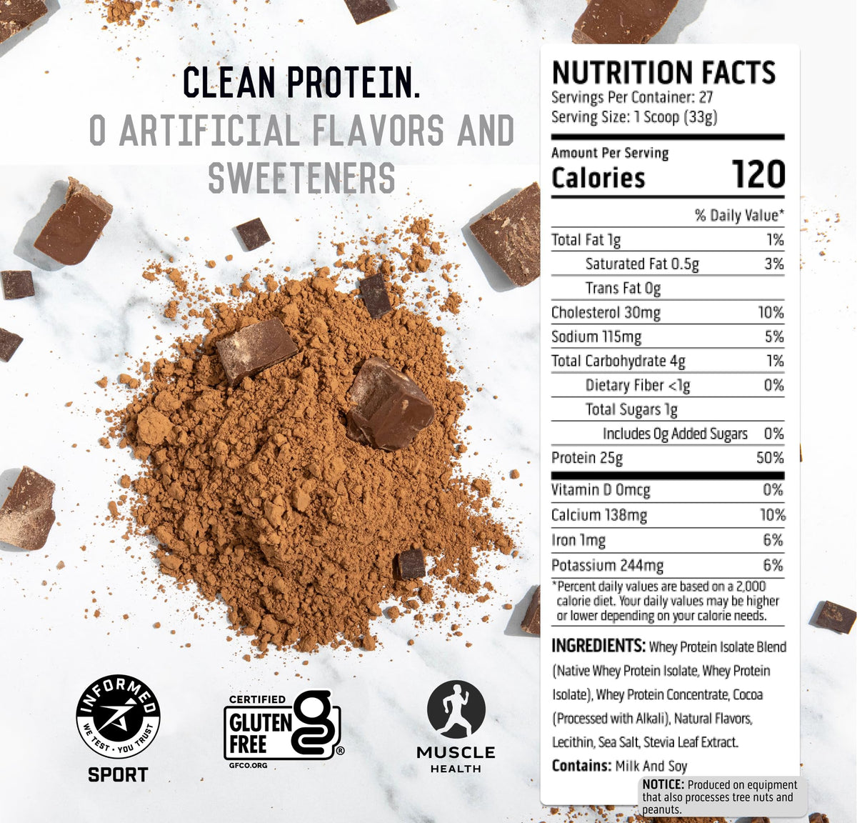 Chocolate Whey Protein Powder 2 lb S430
