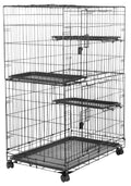 Large 3-Tier Cat Cage Playpen with Removable Tray, Black R605