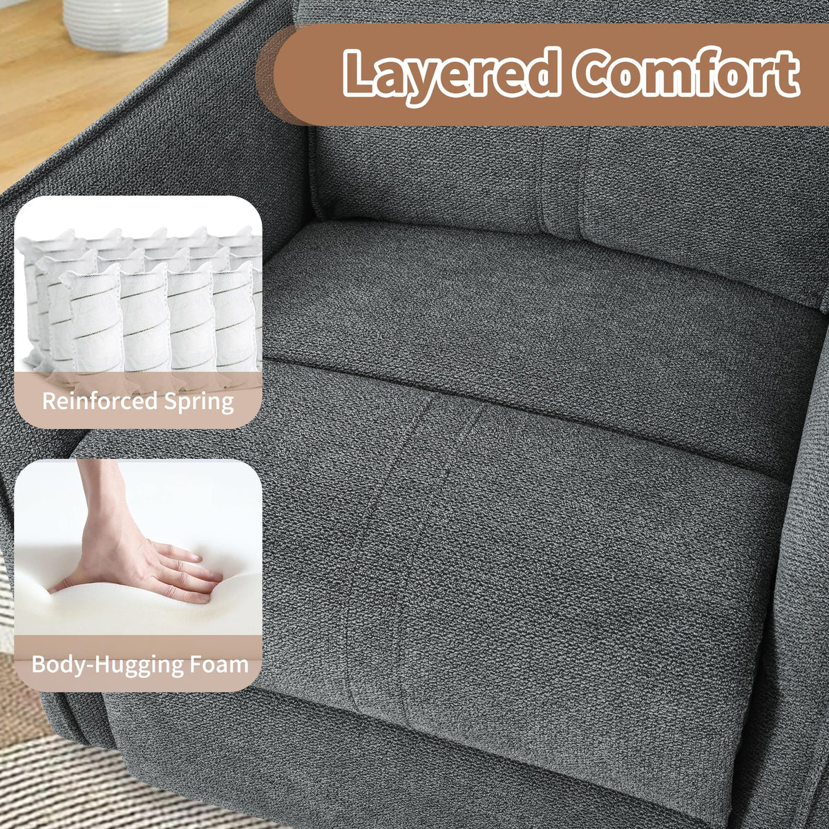 Power Swivel Rocker Recliner Chair Dark Gray G599