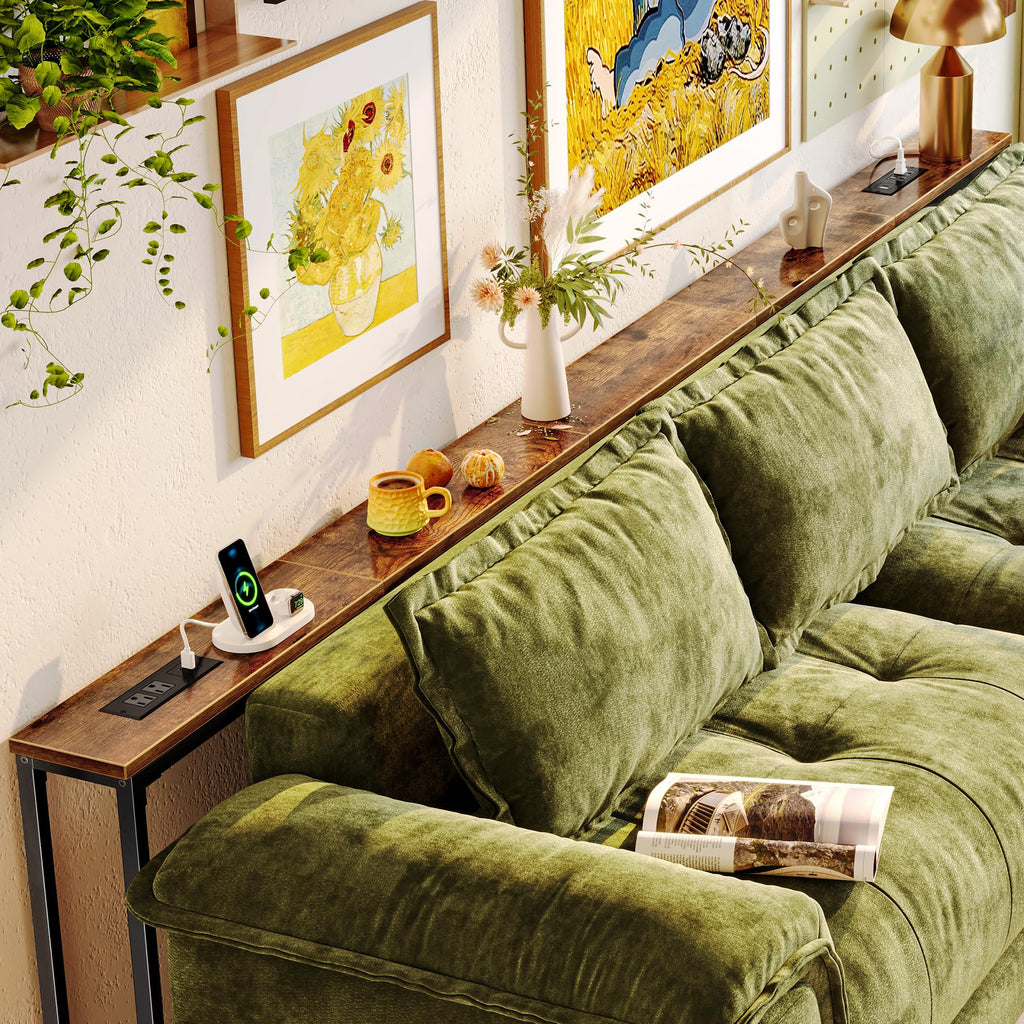 110.2 Inch Narrow Sofa Table with Power Outlets and USB-C Ports P676234