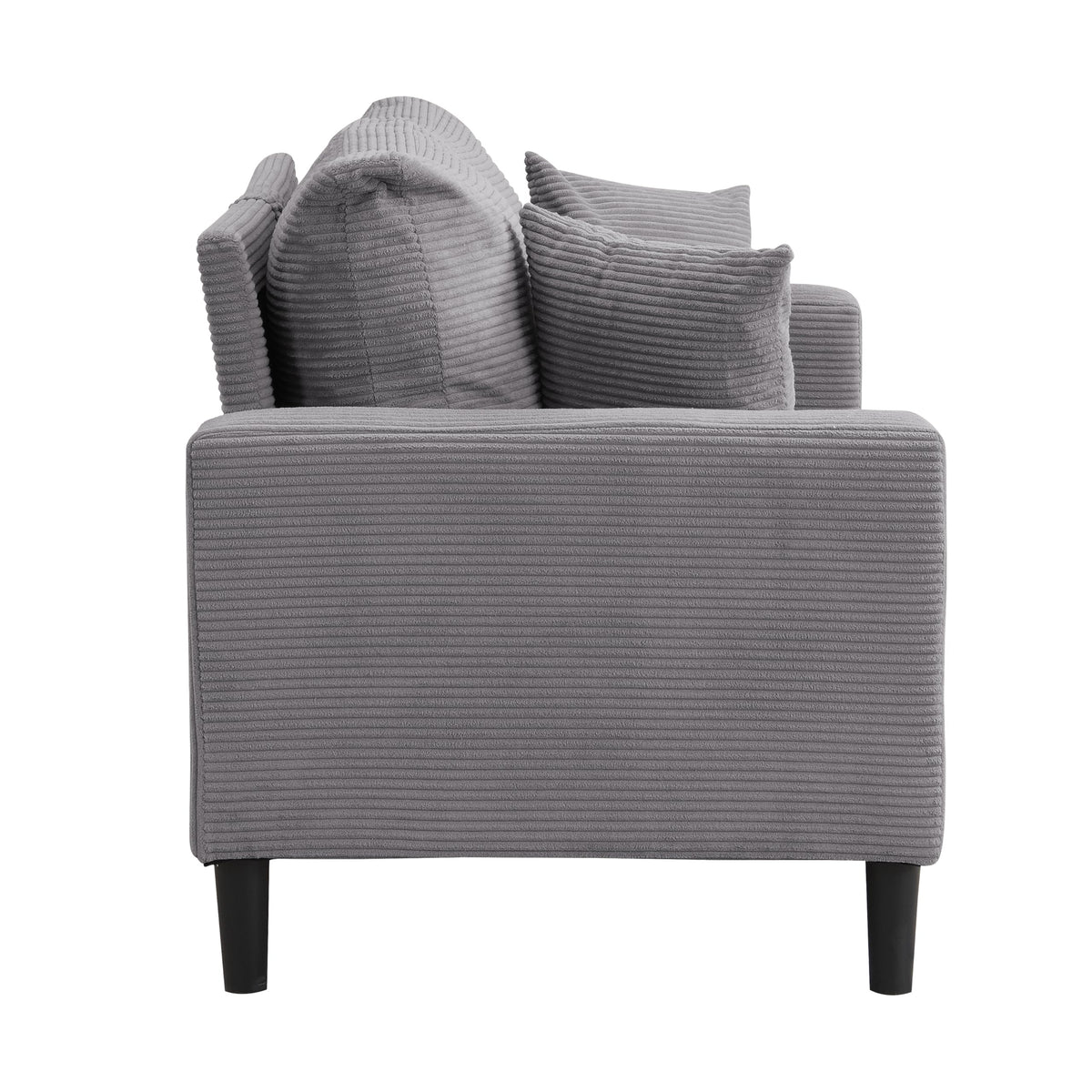 Light Gray Corduroy Loveseat Sofa W377