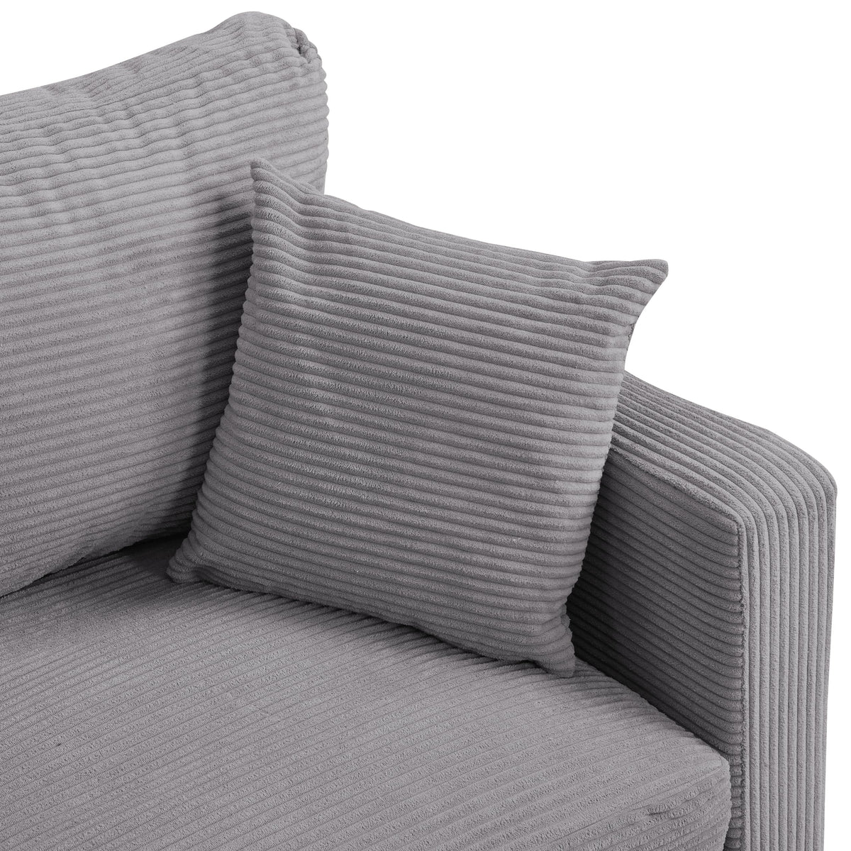 Light Gray Corduroy Loveseat Sofa W377